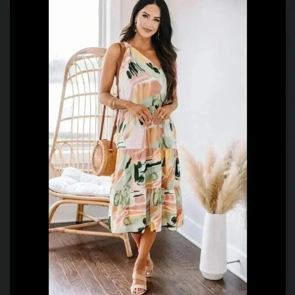 MINT JULEP‎ ONE SHOULDER DRESS XS